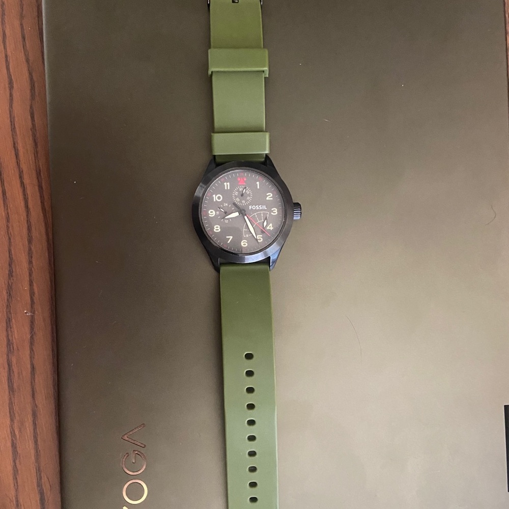 Aeroflite Multi-Function Black Dial Olive Silicon… - image 5